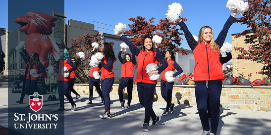 St. John's Dance Team cheering at Open House